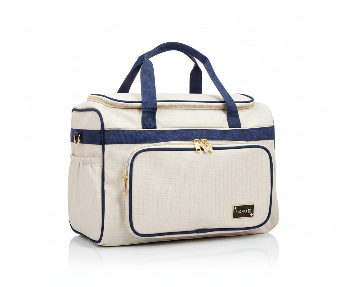 Elite Wide-Opening Diaper Bag | Luxury Multi-Pocket Baby Travel Tote with Butterfly Charms