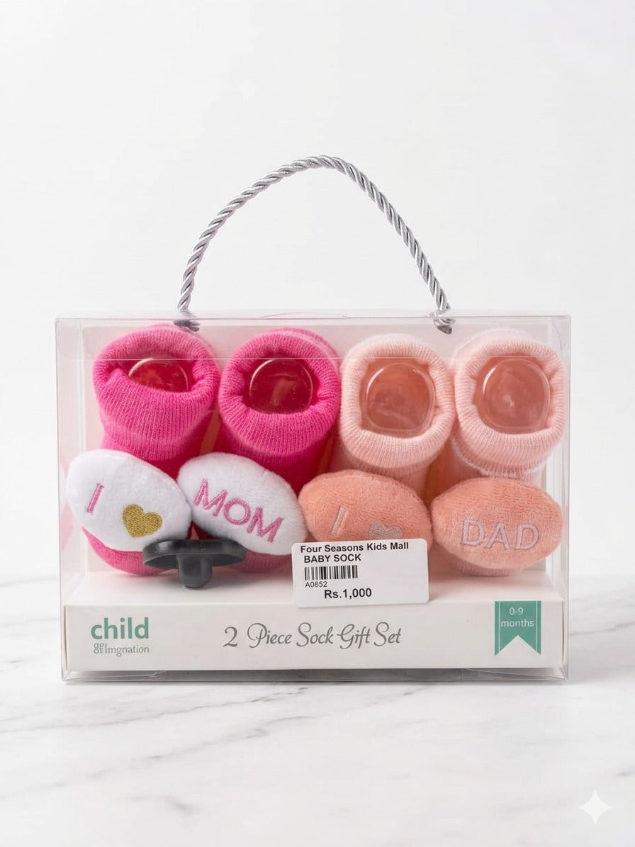 Adorable 2-Piece Baby Sock Gift Set - Soft Cartoon Character Socks (0-9 Months)
