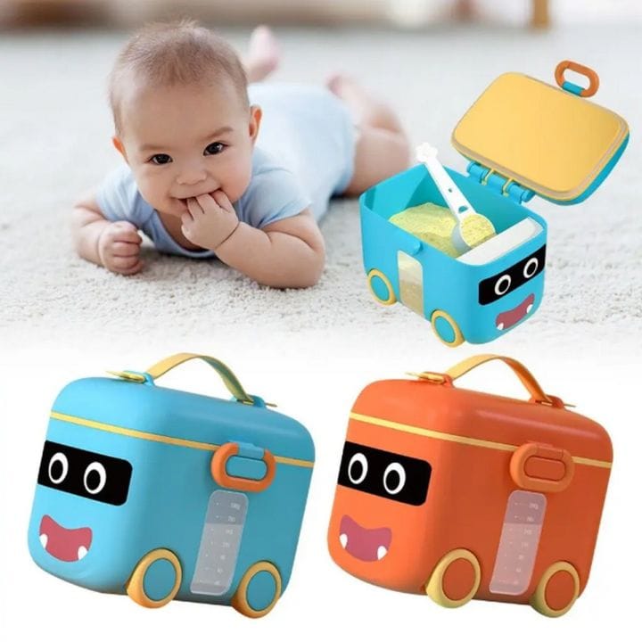 Cartoon Car Shape Baby Milk Container & Snack Dispenser