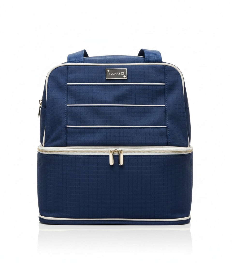 Urban Minimalist Dual-Tier Diaper Bag | Premium Grid-Pattern Baby Backpack & Travel Organizer