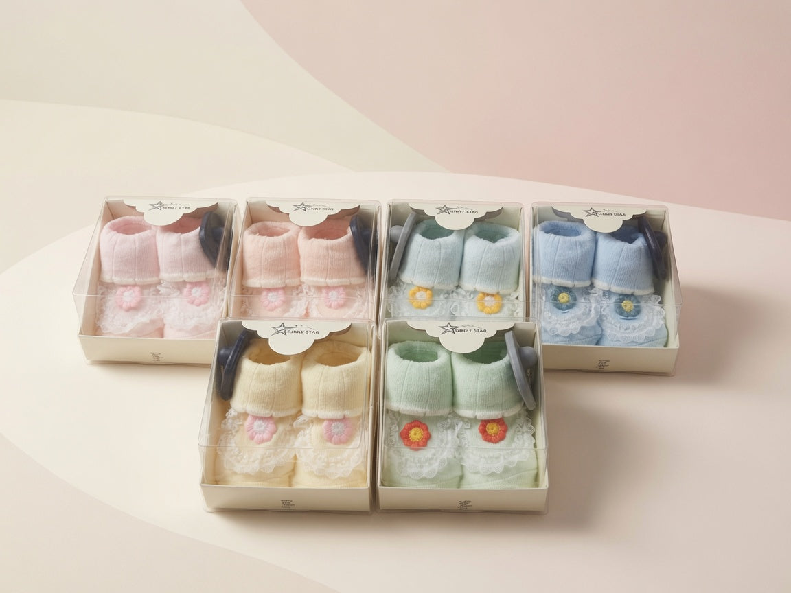 Adorable Floral Lace Baby Booties Gift Set for Comfortable and Stylish Little Feet