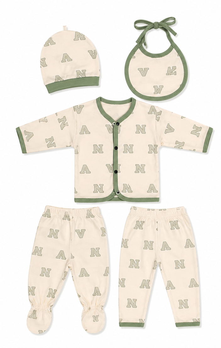 Cozy Cotton Baby Clothing Set with Bib and Hat, Perfect Essential Gift for Newborns