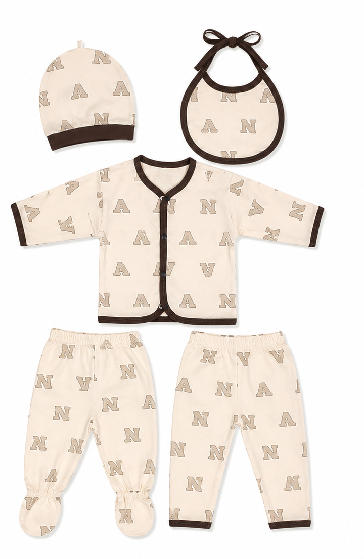 Cozy Cotton Baby Clothing Set with Bib and Hat, Perfect Essential Gift for Newborns