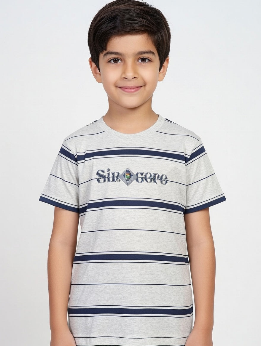 Premium Boys Cotton Striped Crew Neck T-Shirt – Stylish Casual Wear for Everyday Comfort