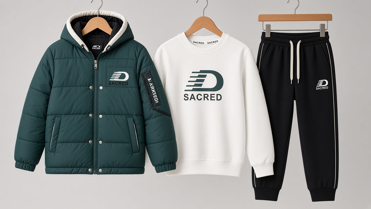 Premium Kids Winter Tracksuit 3-Piece Set Hooded Jacket Sweatshirt and Jogger Pants