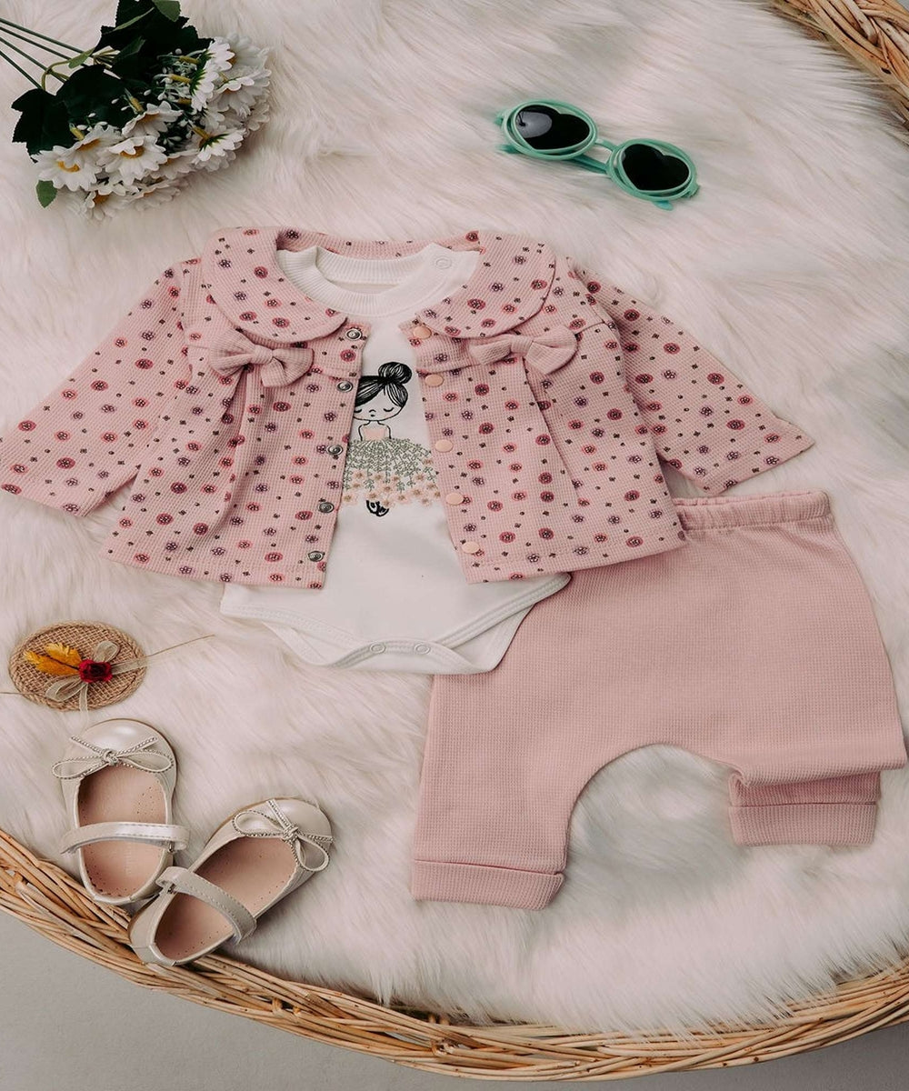 Turkey Imported Baby Queen Suit 3-Piece (9-12 Months) | Bodysuit + Upper + Trouser Set