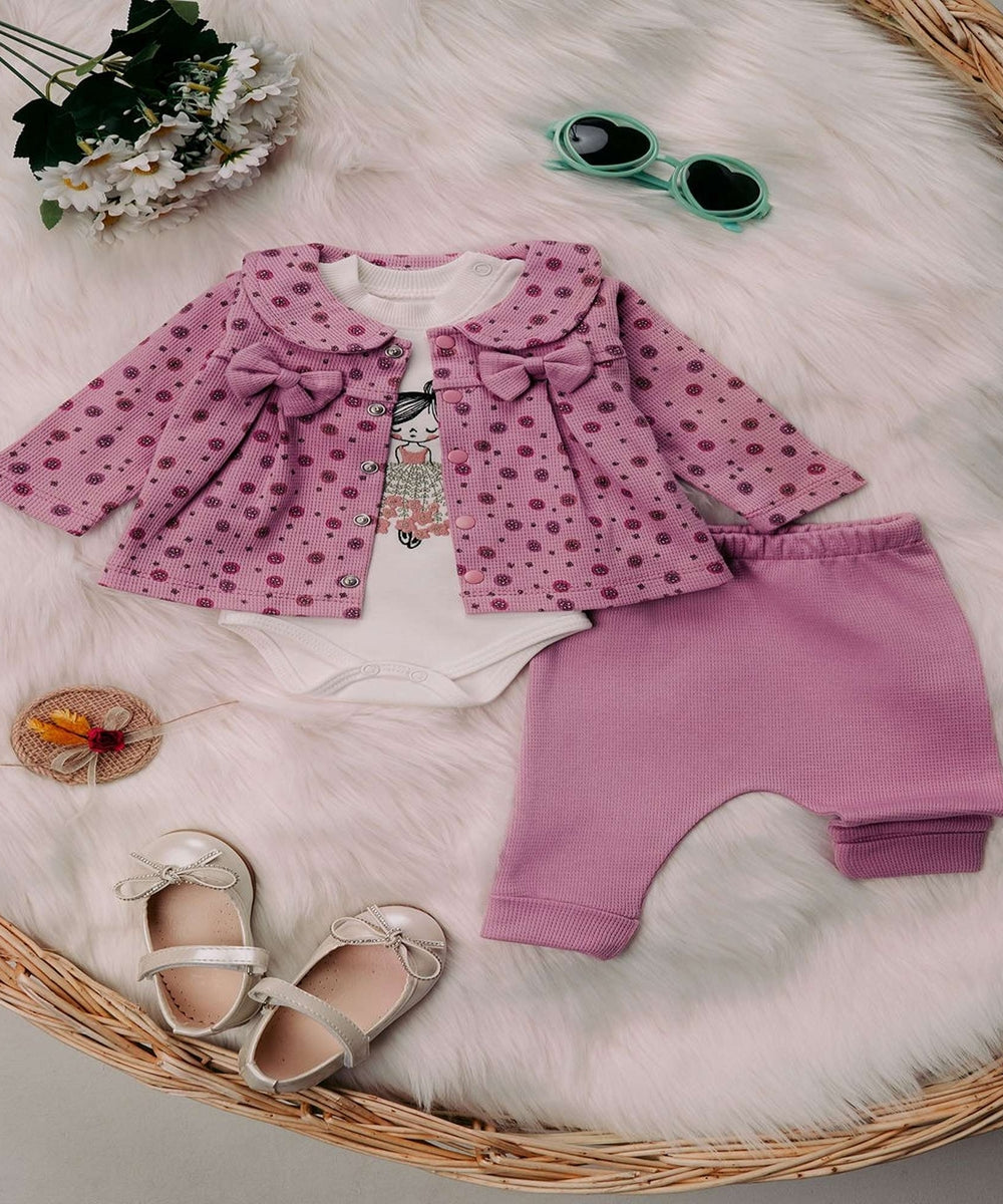 Turkey Imported Baby Queen Suit 3-Piece (9-12 Months) | Bodysuit + Upper + Trouser Set