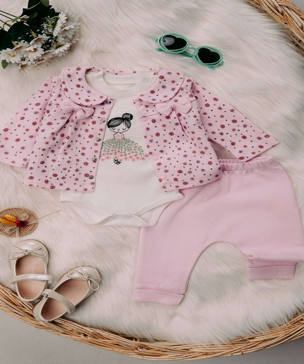 Turkey Imported Baby Queen Suit 3-Piece (9-12 Months) | Bodysuit + Upper + Trouser Set