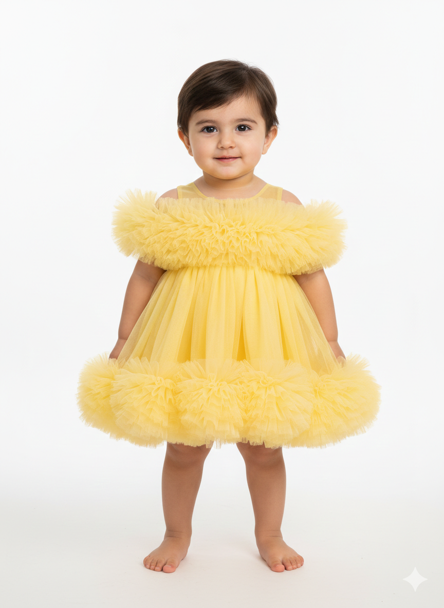 High Demanded China Imported Baby Girl Frock Soft Fabric Stylish Party Wear Dress