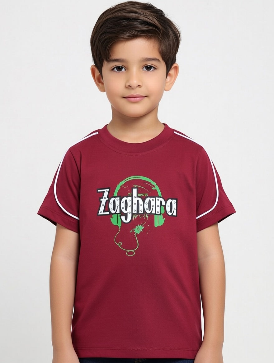 Premium Boys Cotton Graphic Tee Pack - Stylish Headphones Print in Five Vibrant Summer Colors