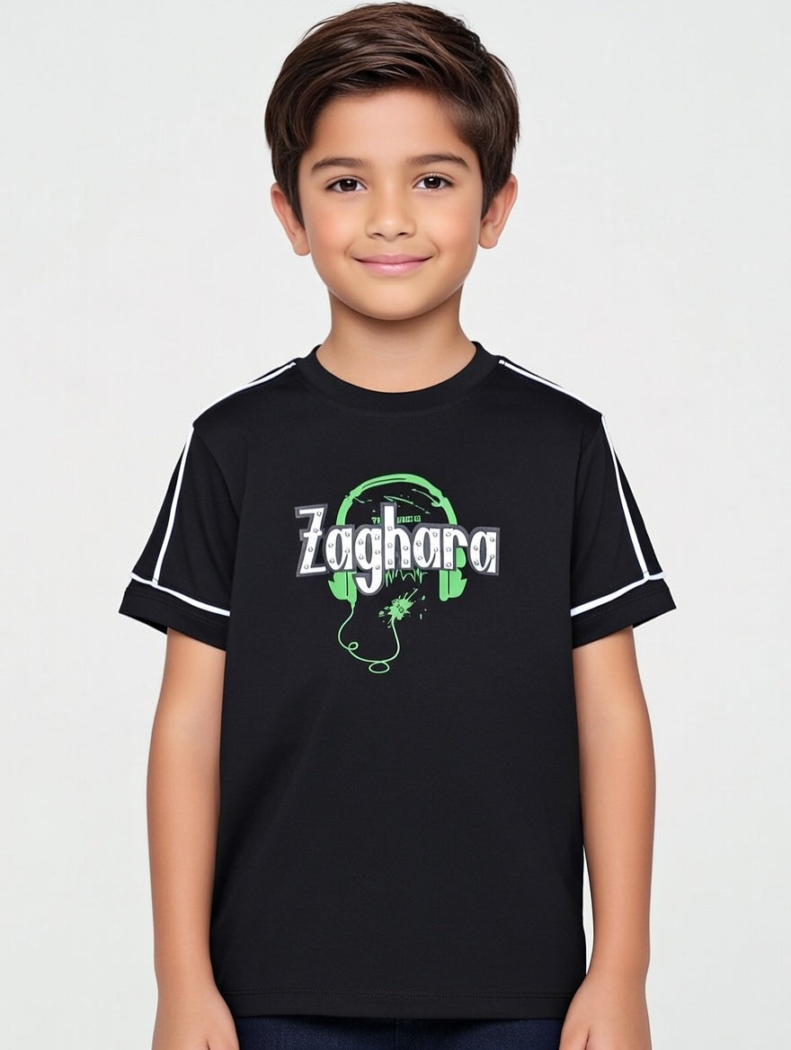 Premium Boys Cotton Graphic Tee Pack - Stylish Headphones Print in Five Vibrant Summer Colors