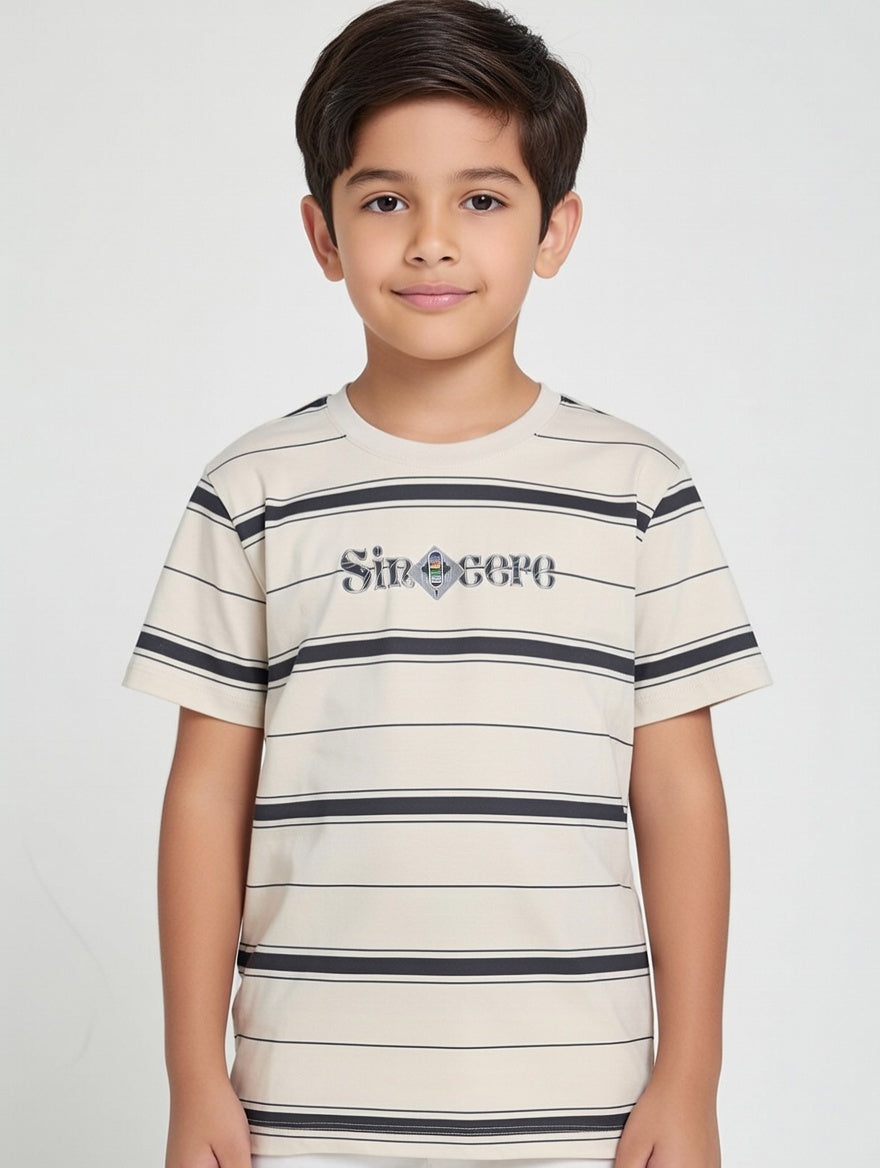 Premium Boys Cotton Striped Crew Neck T-Shirt – Stylish Casual Wear for Everyday Comfort