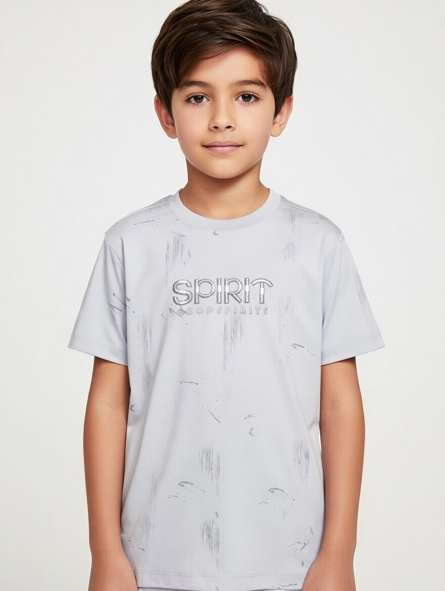 Boys Spirit Good Spirits Graphic Print Cotton T-Shirt Comfortable Premium Quality Trendy Casual Wear