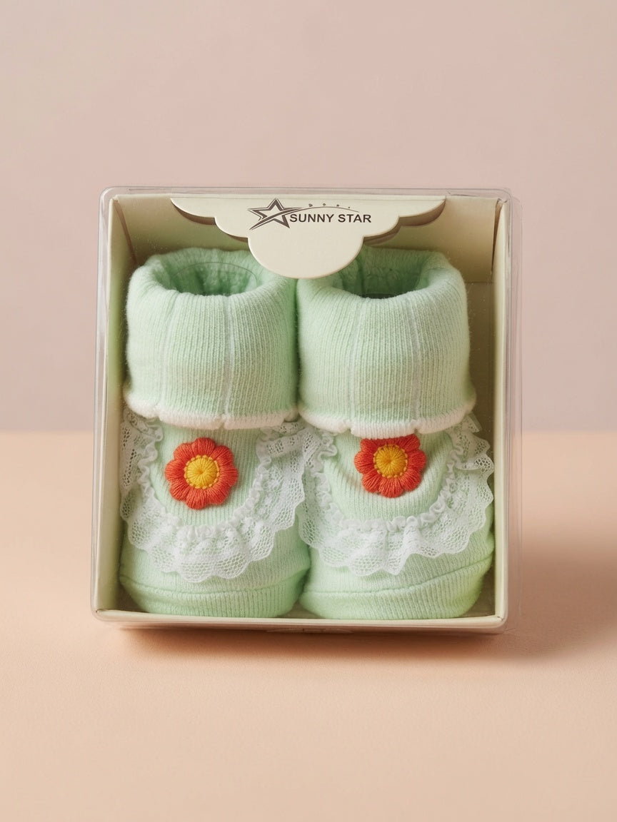 Adorable Floral Lace Baby Booties Gift Set for Comfortable and Stylish Little Feet