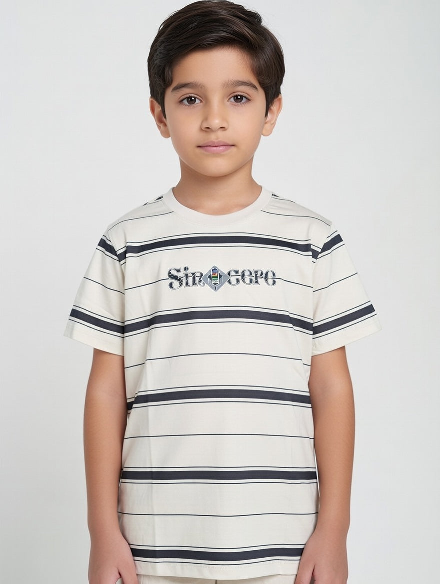 Premium Boys Cotton Striped Crew Neck T-Shirt – Stylish Casual Wear for Everyday Comfort