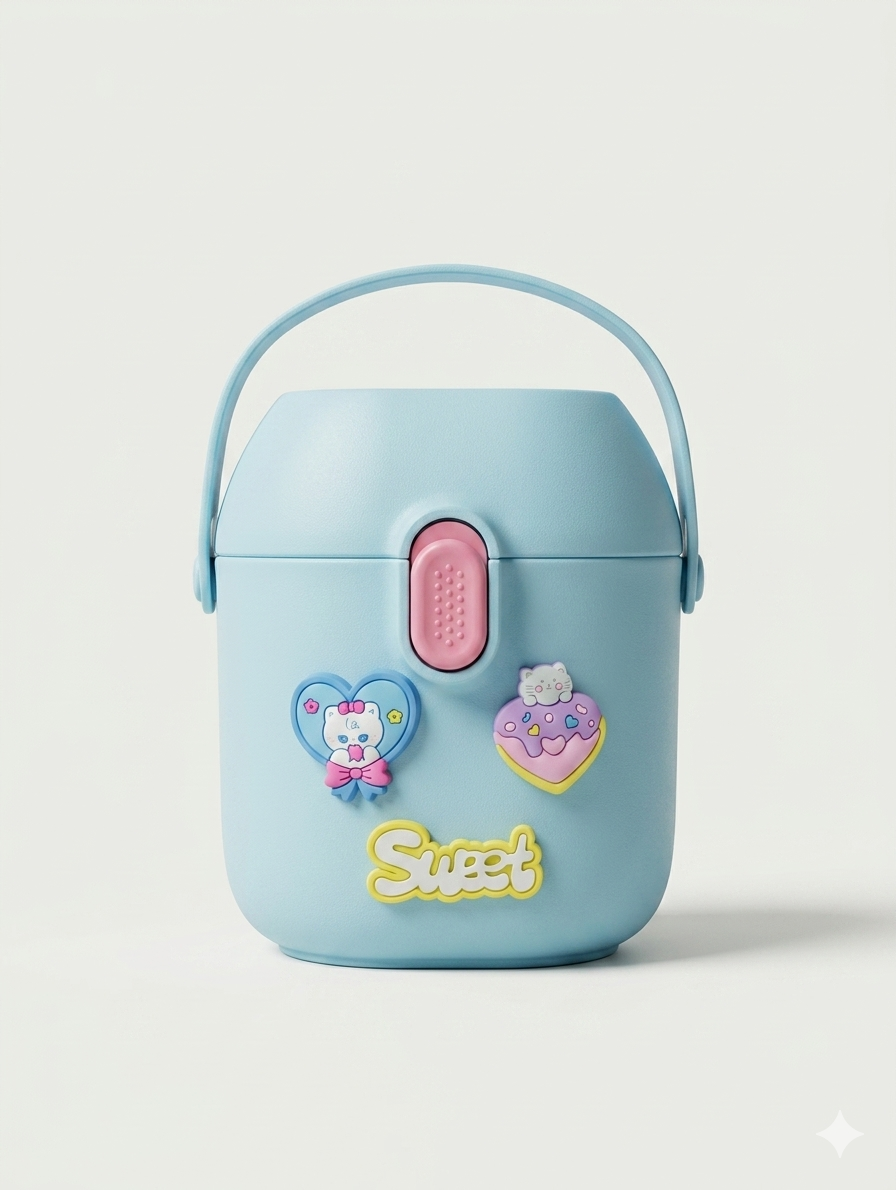 Portable Baby Formula Dispenser and Snack Container with Leveler and Measuring Scoop