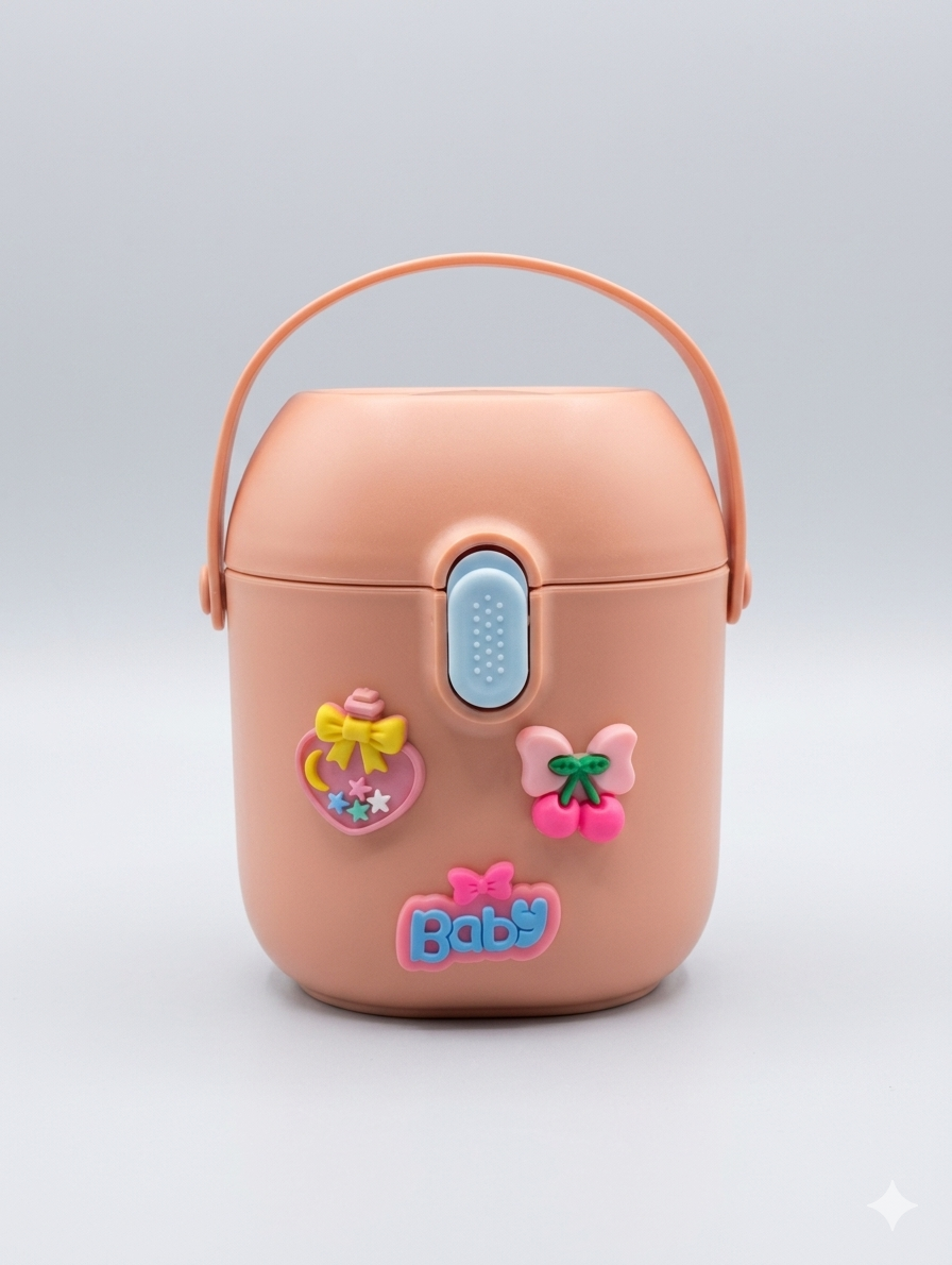 Portable Baby Formula Dispenser and Snack Container with Leveler and Measuring Scoop