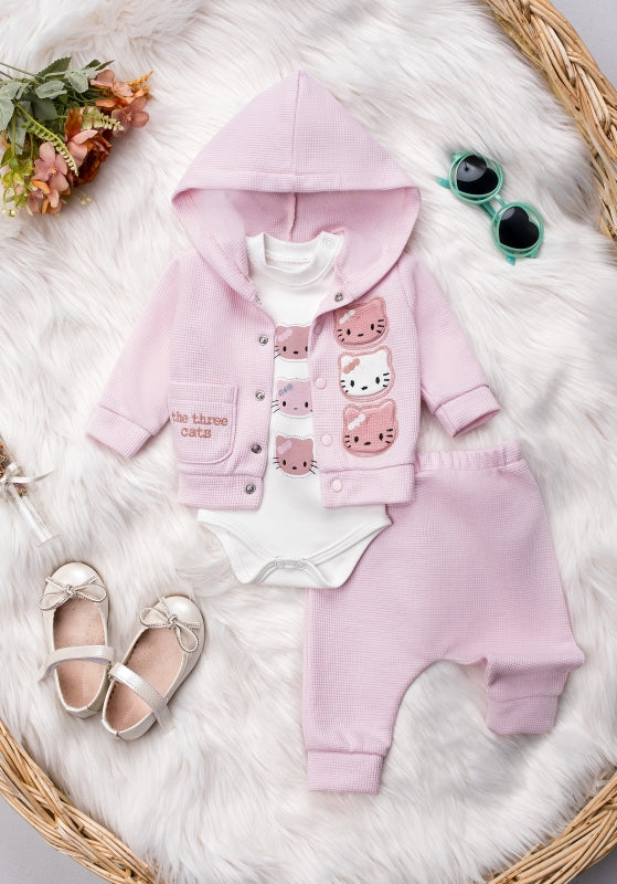 Turkey Imported Baby 3-Piece Suit (9-12 Months) | Bodysuit + Upper + Trouser