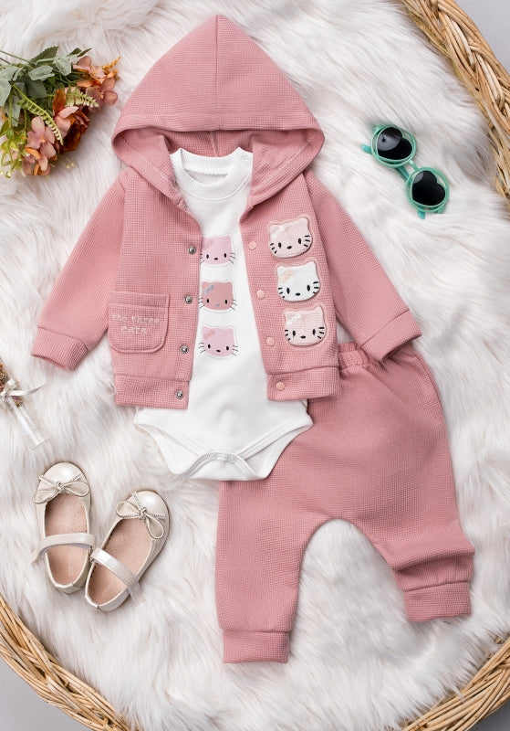 Turkey Imported Baby 3-Piece Suit (9-12 Months) | Bodysuit + Upper + Trouser