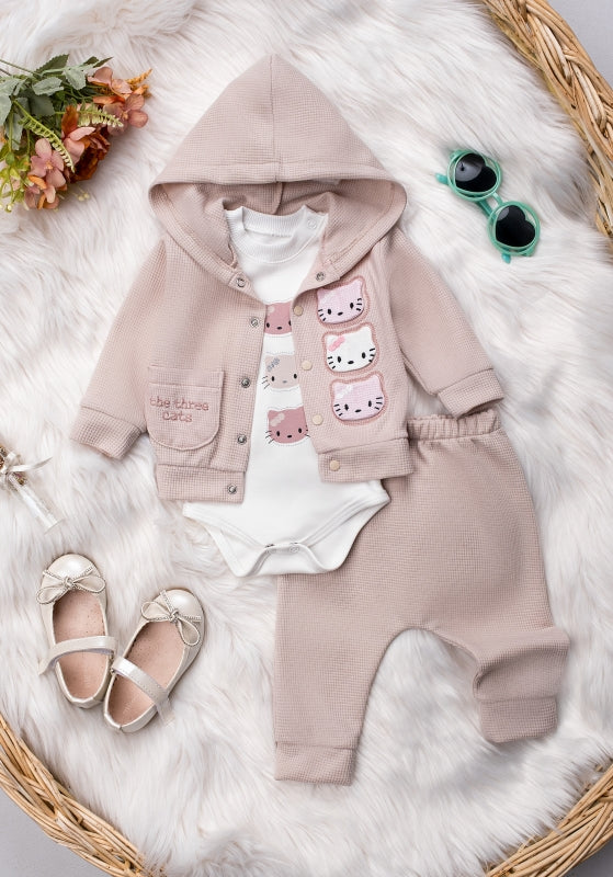 Turkey Imported Baby 3-Piece Suit (9-12 Months) | Bodysuit + Upper + Trouser