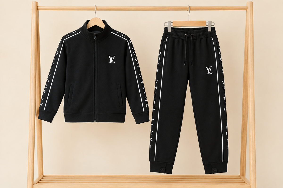 Kids Active Monogram Tracksuit Set With Zip Jacket And Logo Taped Joggers