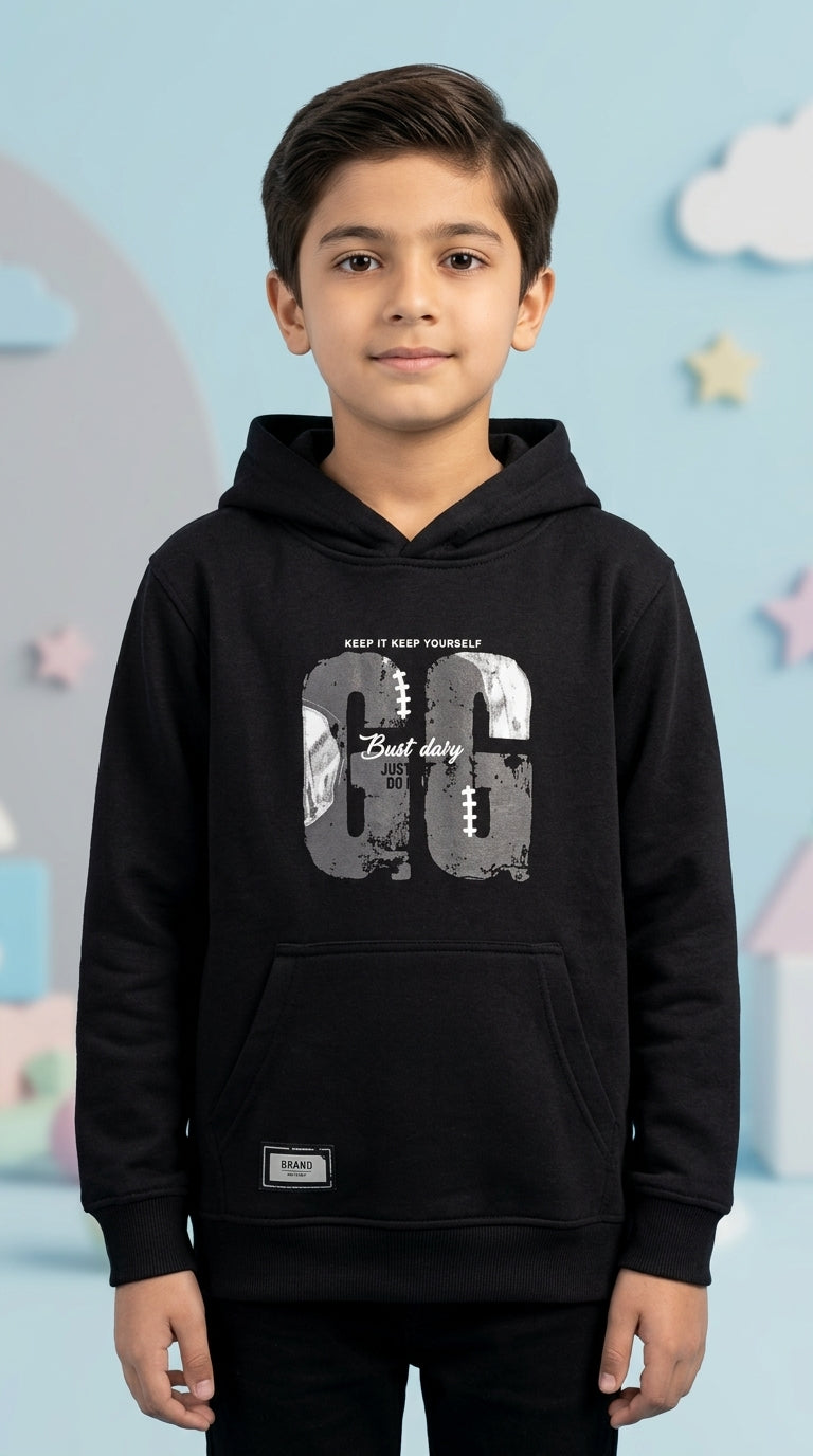 Stylish Boys Graphic Printed Hoodie Casual Winter Fleece Pullover Sweatshirt For Kids