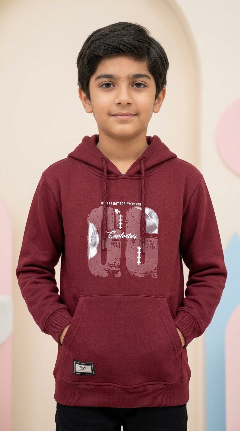 Stylish Boys Graphic Printed Hoodie Casual Winter Fleece Pullover Sweatshirt For Kids