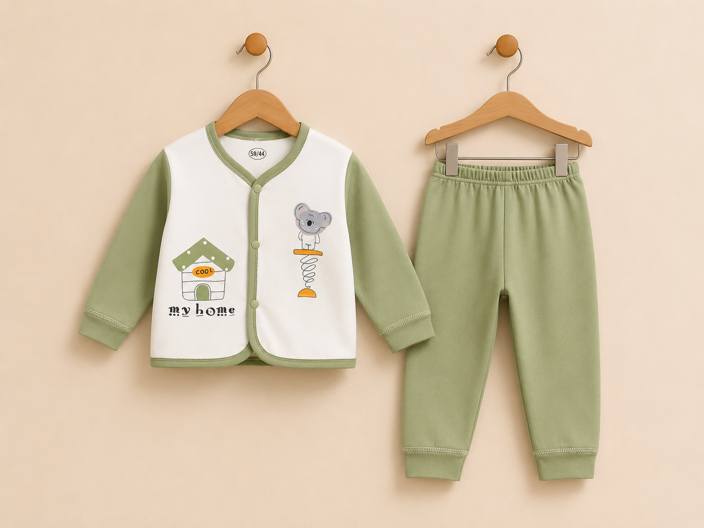 Baby Boys Or Girls Long Sleeve Cardigan And Pants Set With My Home Print