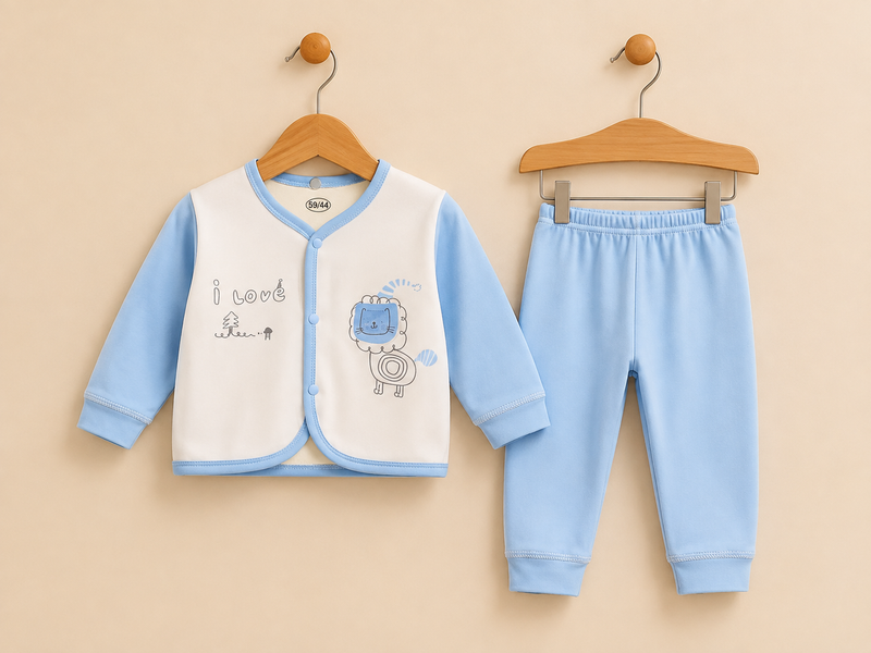 Baby Boys Or Girls Long Sleeve Cardigan And Pants Set With Lion Print