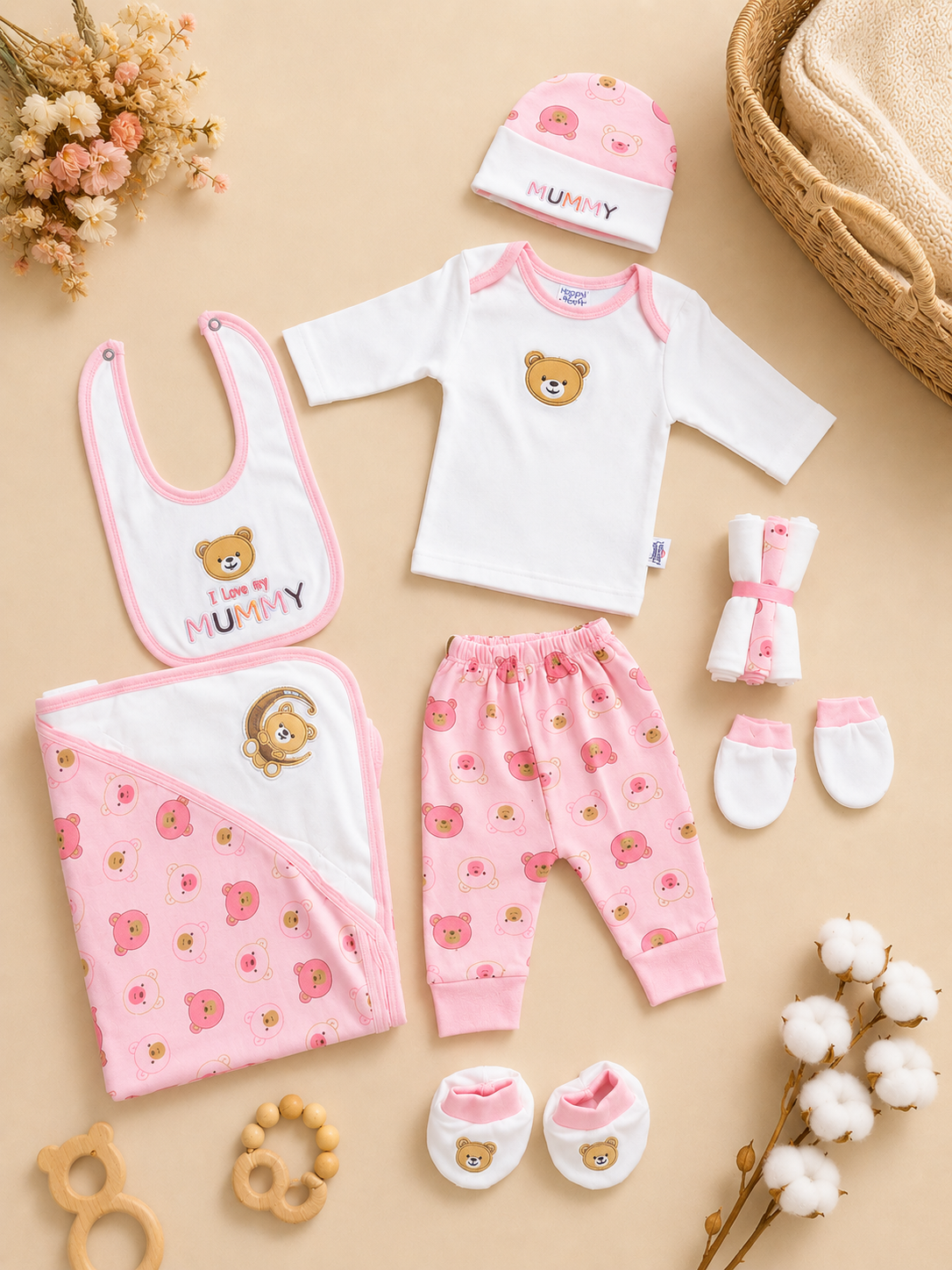 Complete Adorable Bear Theme Newborn Baby Gift Set With Essential Clothing And Accessories Included
