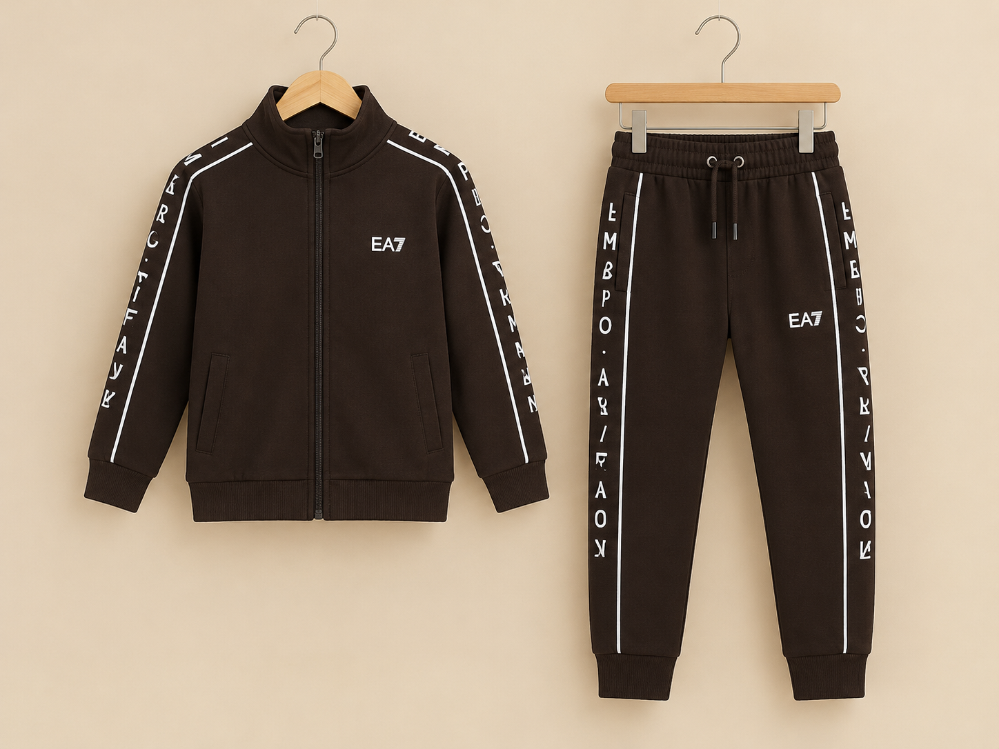 Kids Active Tracksuit Set With Zip Jacket And Logo Taped Joggers