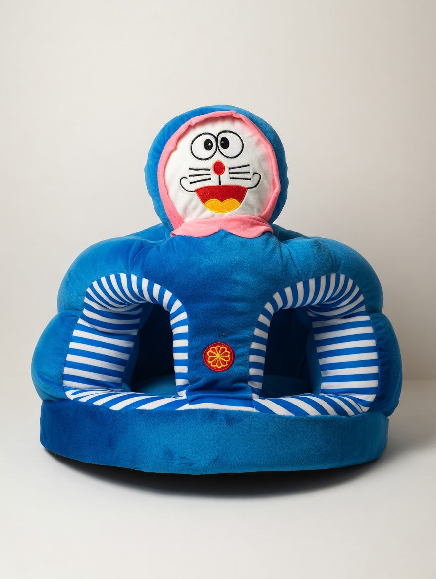 Comfortable Blue Character Infant Support Seat – Plush Upright Sitting Chair for Baby Nursery Decor