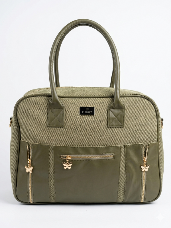 Premium Butterfly Charm Multi Pocket Women Handbag Durable Stylish Travel Diaper Tote Bag Set