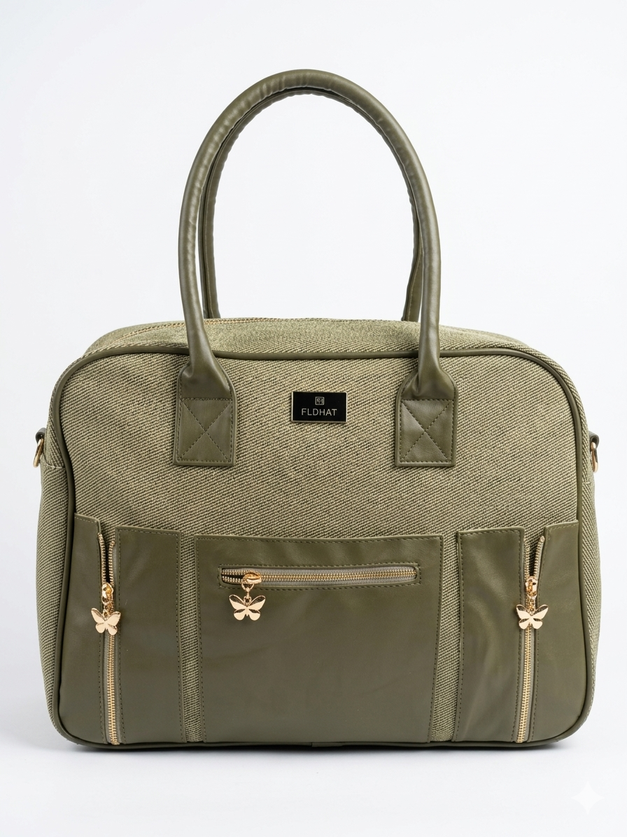 Premium Butterfly Charm Multi Pocket Women Handbag Durable Stylish Travel Diaper Tote Bag Set