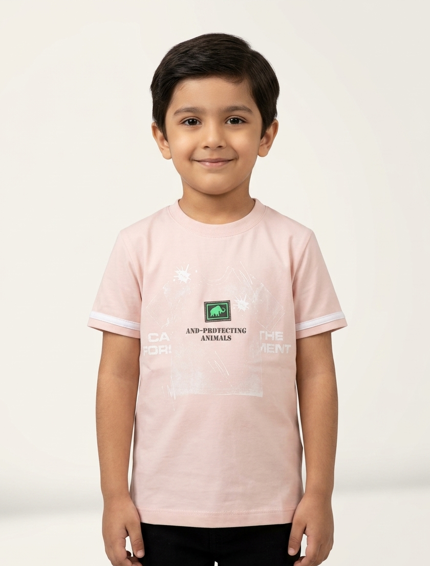Kids Premium Cotton Graphic Tee Protecting Animals Soft Casual Summer T-Shirt Boys
