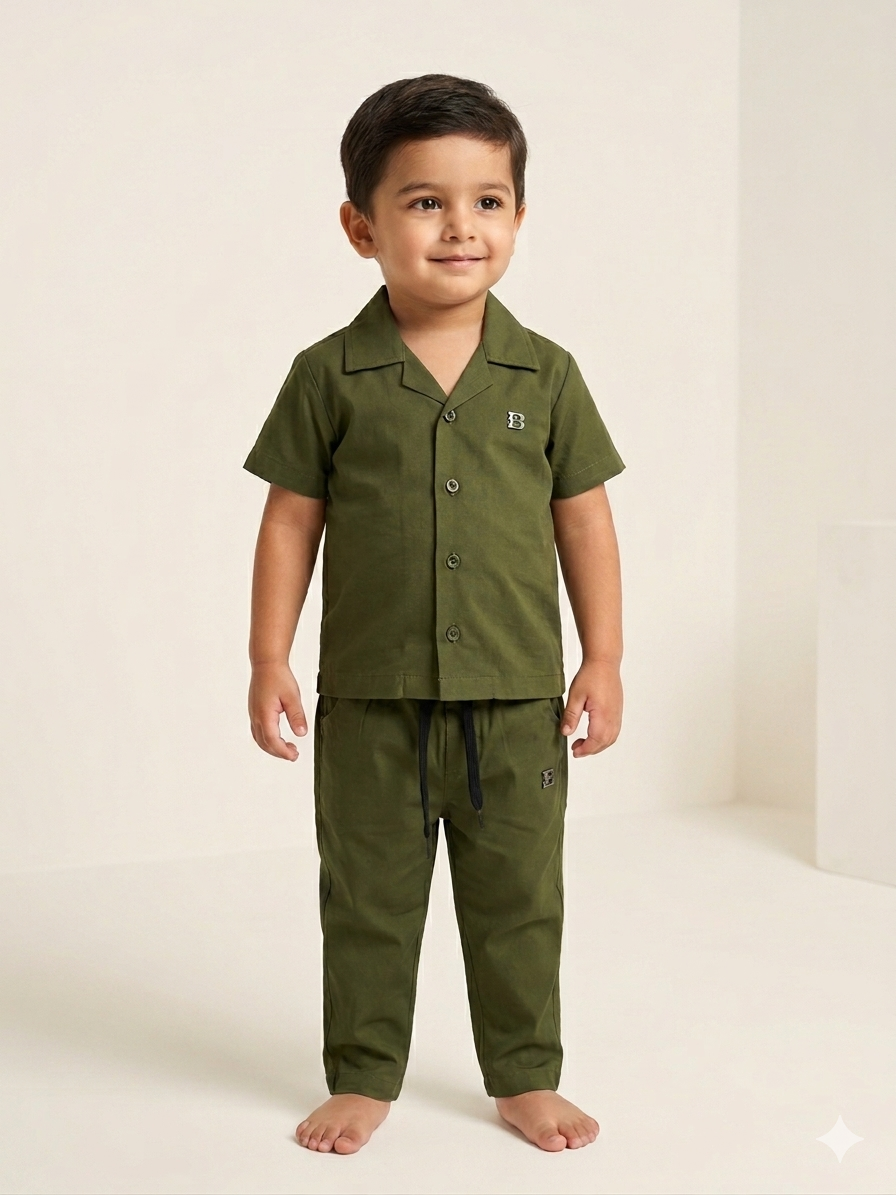 Premium Cotton Co-ord Set for Boys: Elegant Shirt and Comfortable Matching Pants