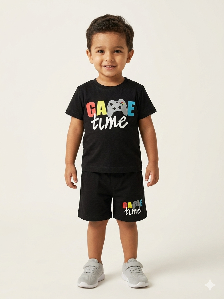Toddler Boy Game Time T-Shirt and Shorts Matching Two-Piece Outfit Set