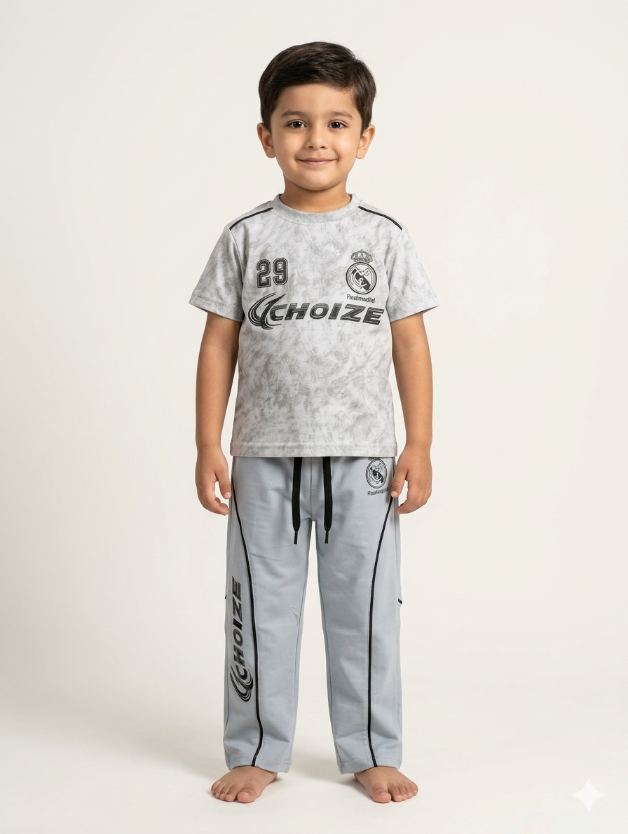 Boys Choice Activewear Set – Comfortable Cotton Graphic T-Shirt and Jogger Pants Tracksuit Bundle