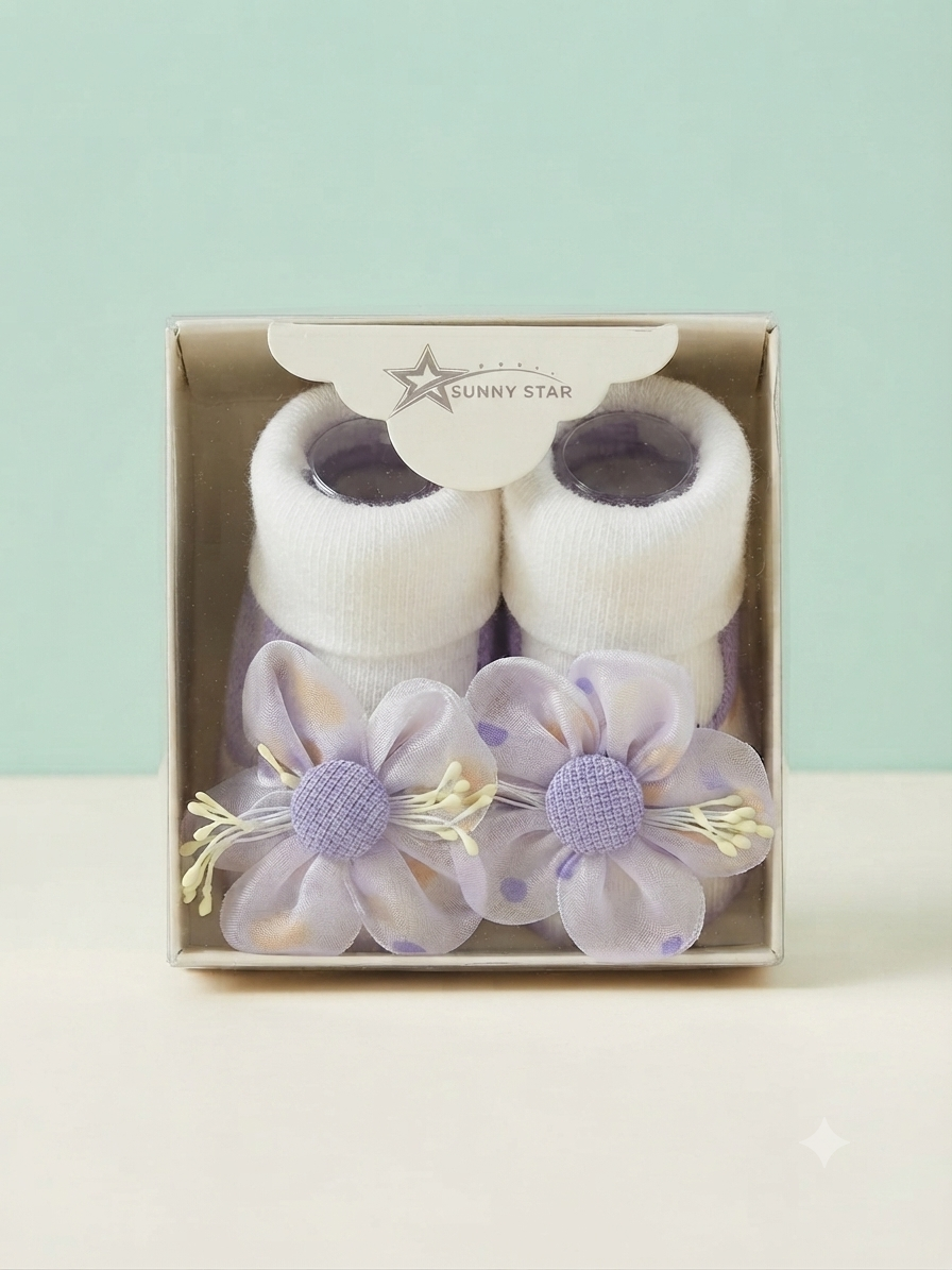 Charming Floral Accents Baby Booties Collection Perfect for Your Little One's Milestone Photoshoot