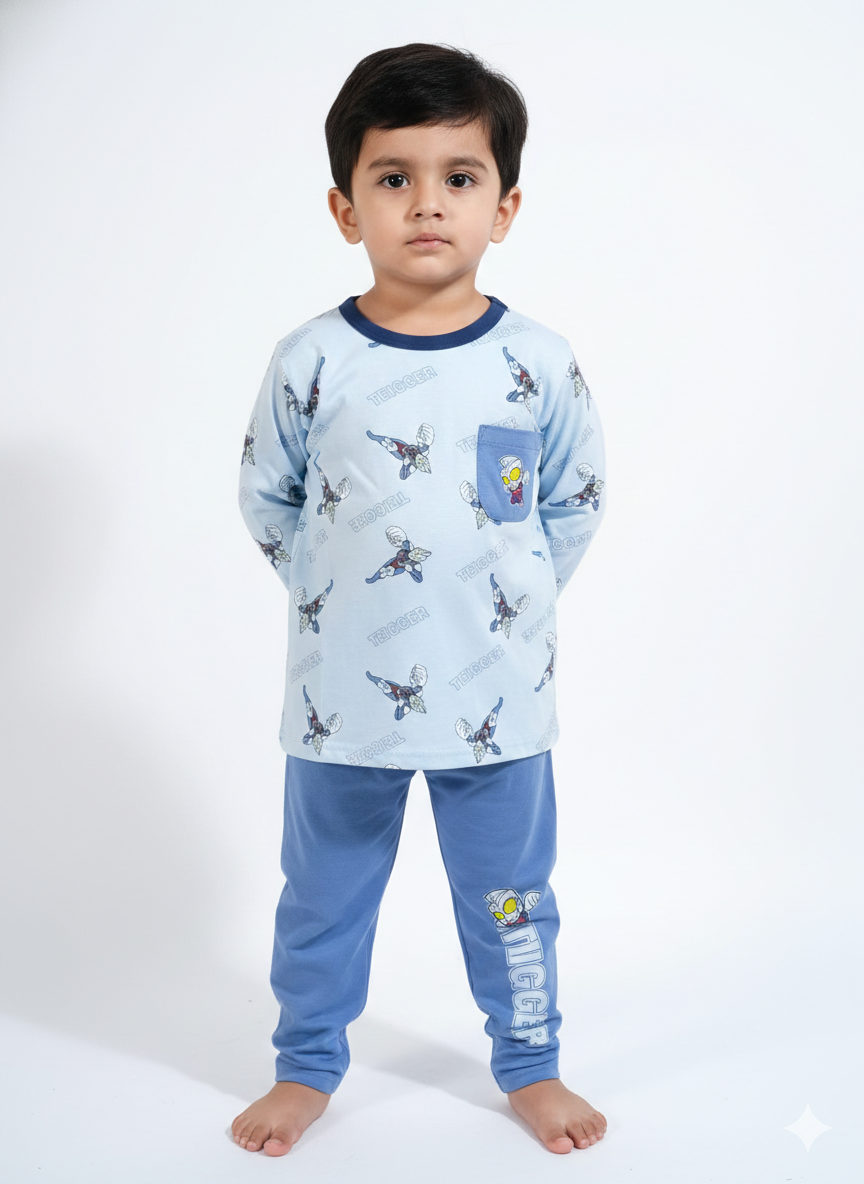 China Imported Kids Night Suit – Super Hero Print | Soft Cotton Nightwear