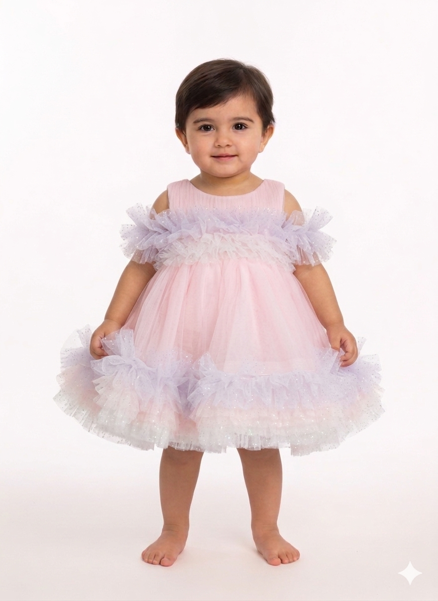 Elegant Toddler Tulle Ruffle Party Dress in Multiple Colors for Birthd – 4  Season Online