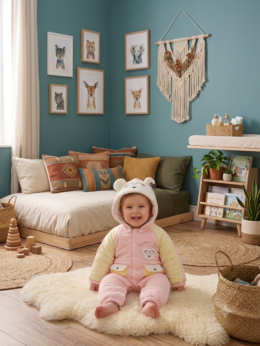 Adorable Off-White Bear Hooded Baby Romper Warm Fleece Winter Jumpsuit For Toddler Boys
