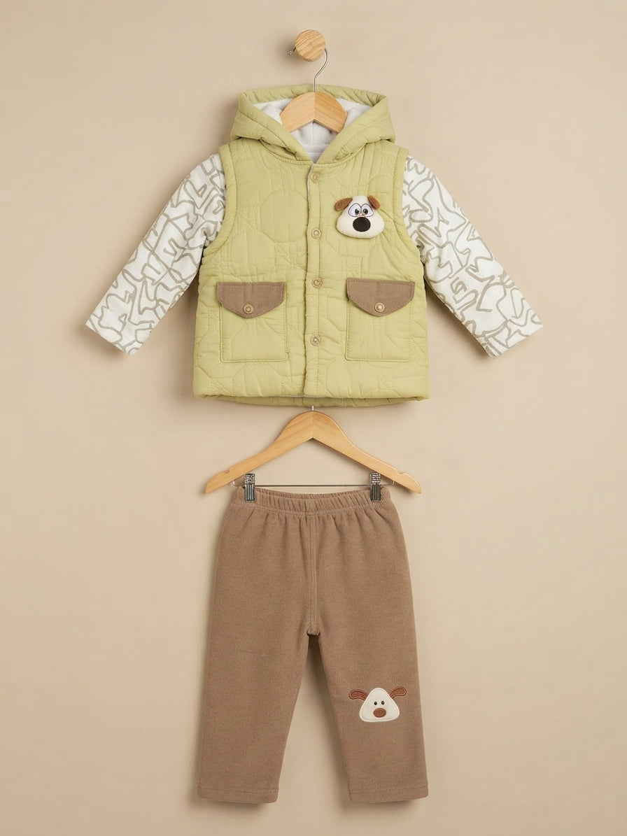 Cozy Kids Winter Outfit Set with Hooded Jacket and Comfortable Matching Pants