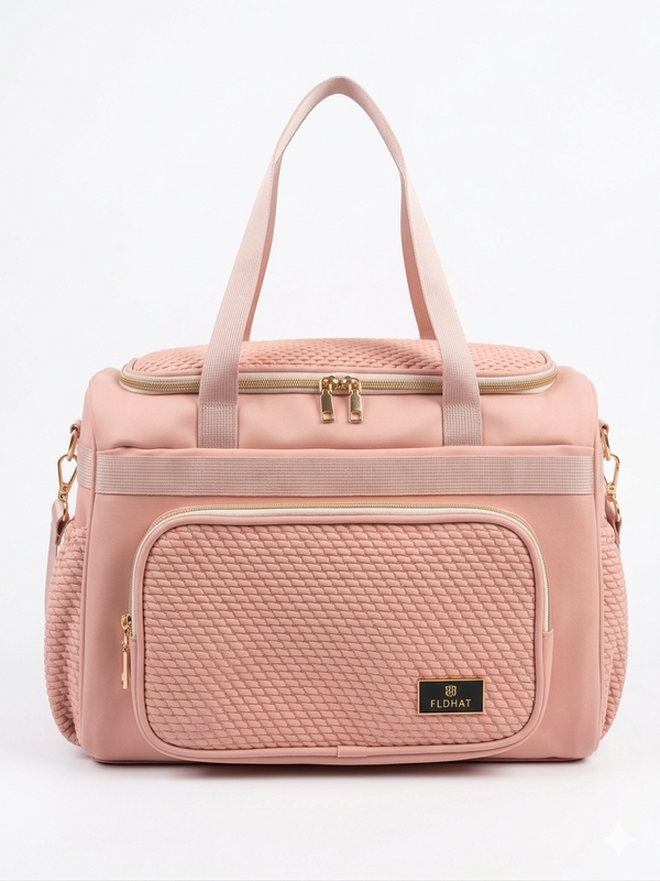 Elegant FLDHAT Quilted Travel Duffel Bag – Stylish Multi-Pocket Waterproof Weekender for Modern Women