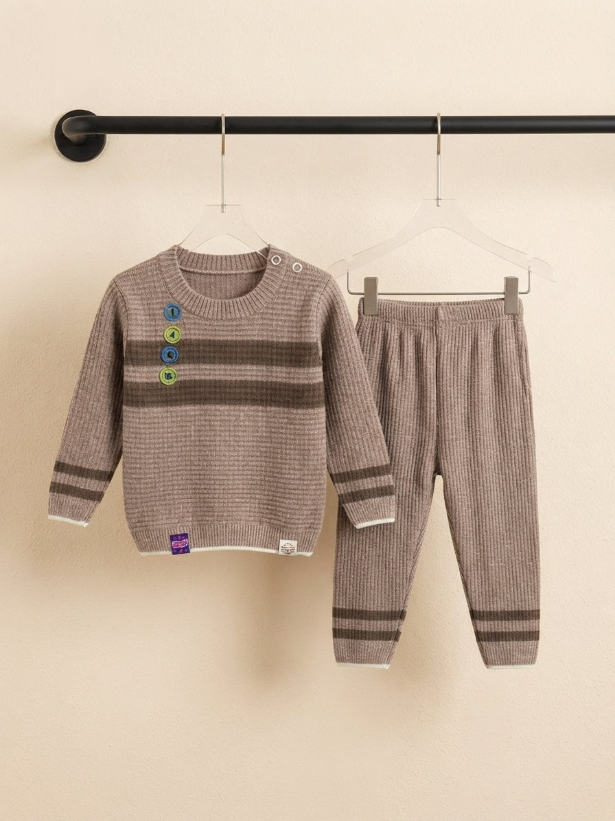 Cozy Knit Baby Sweater And Pant Set Perfect For Winter Daily Wear