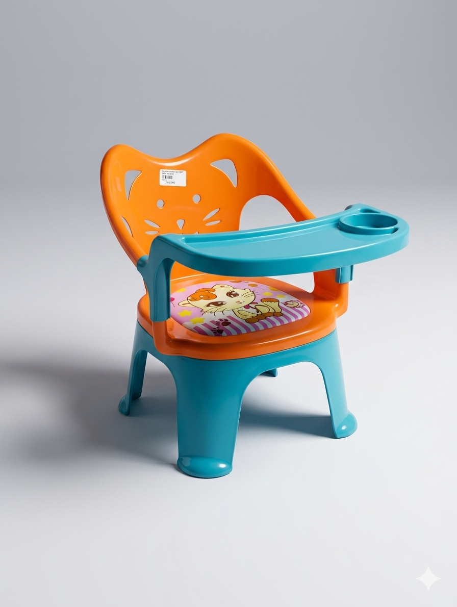 Colorful Ergonomic Kids Activity Chair with Removable Feeding Tray and Comfortable Cartoon Padded Seat