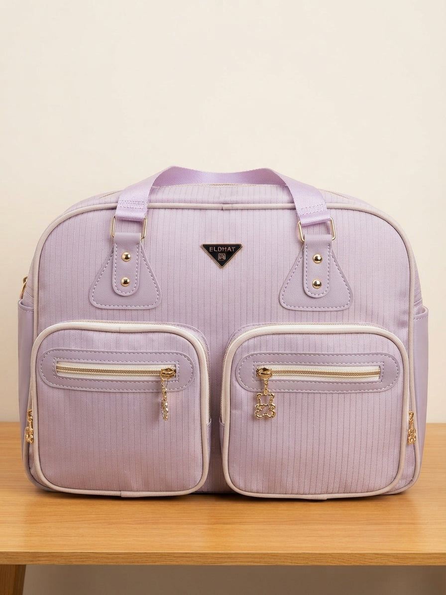 Stylish Multi Pocket Travel Handbag with Dual Front Compartments and Comfortable Carry Handles