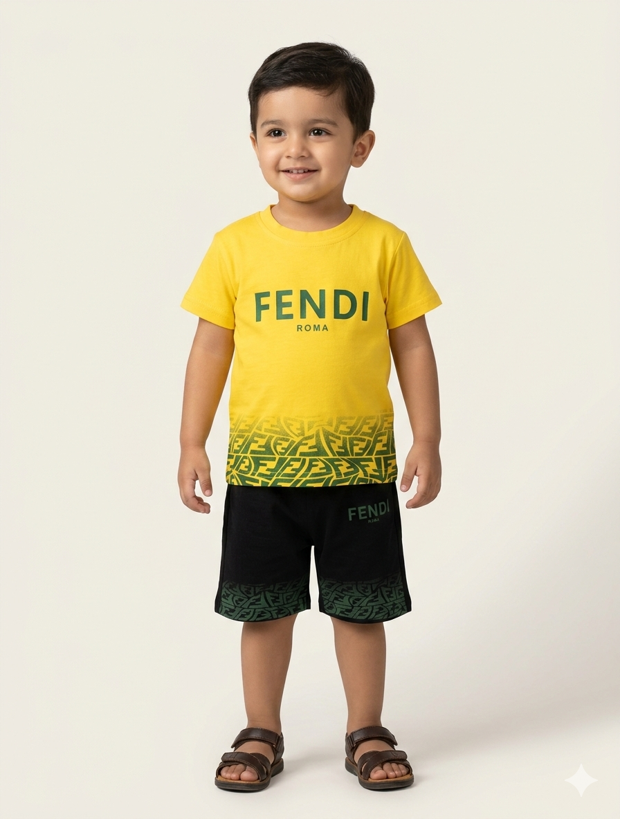 Boys' Premium Cotton Graphic T-Shirt and Designer Inspired Logo Tee and Shorts Summer Sets