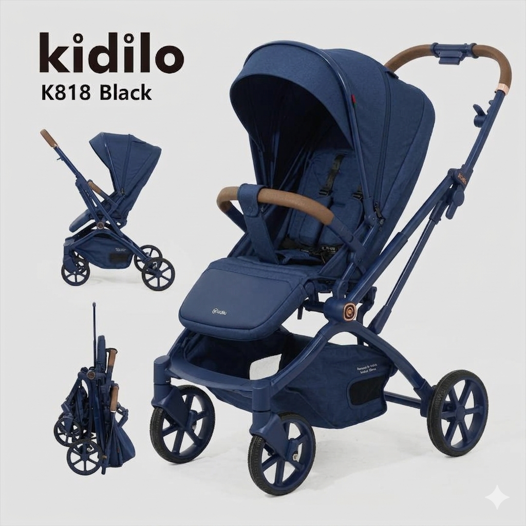Kidilo K818 Premium Baby Stroller Lightweight Foldable Travel System For Infants And Toddlers