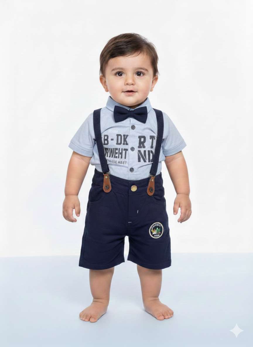 Baby Boys Two Piece Glance Set Marble Wash Short Sleeve Tee And Matching Shorts